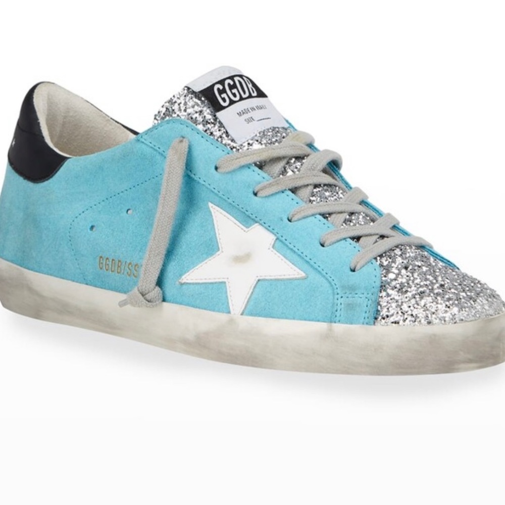 Golden Goose Blue and Silver Sneakers - Picture 5 of 6
